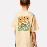 Girls Printed Oversized T-Shirt Beige Color