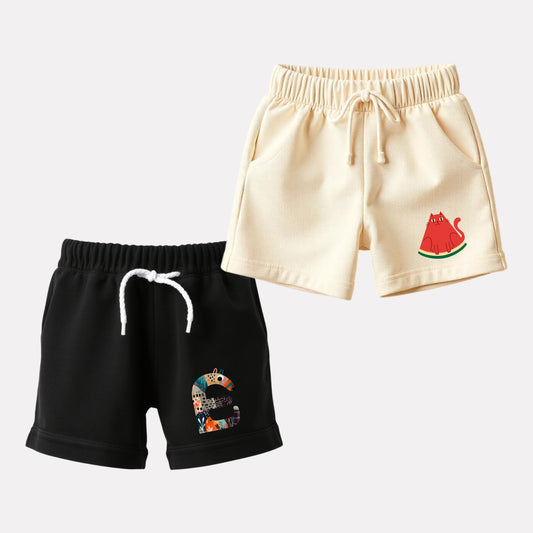 Pack of 2 Boy Regular Fit Cotton Shorts
