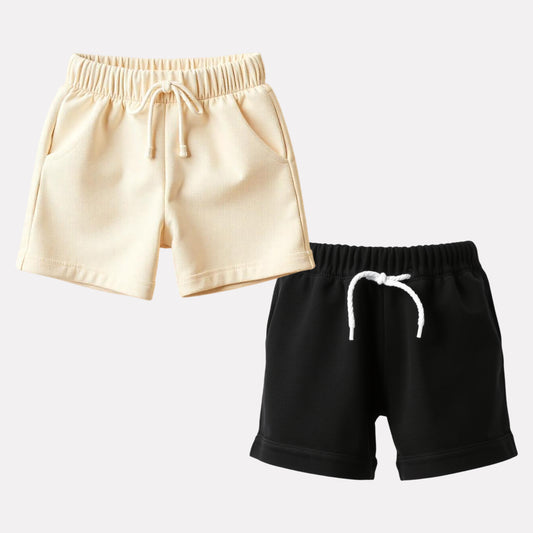 Boy Pack Of 2 Plain Pure Cotton Shorts