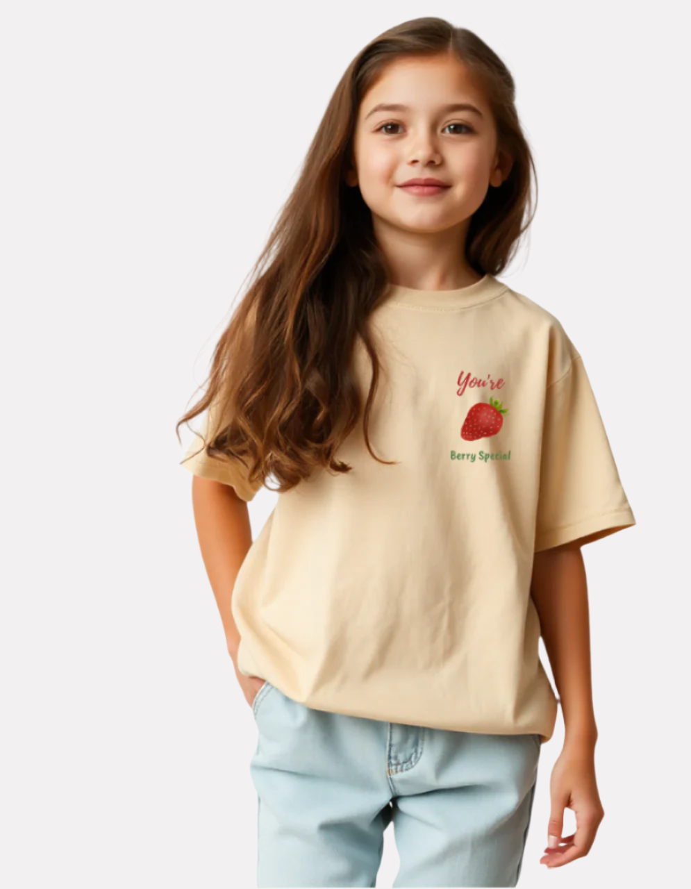 Girls Printed Extended Sleeves Oversized T-shirt