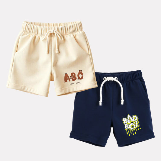 Pack of 2 Girl Regular Fit Cotton Shorts
