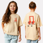 Girls Printed Extended Sleeves Oversized T-shirt