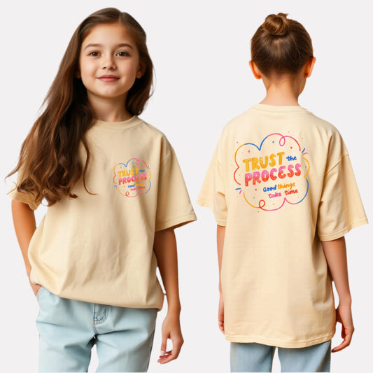 Girls Printed Extended Sleeves Oversized T-shirt
