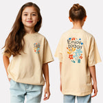 Girls Printed Extended Sleeves Oversized T-shirt