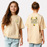 Girls Printed Extended Sleeves Oversized T-shirt
