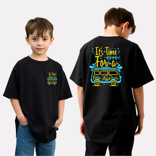 Boys Printed Extended Sleeves Oversized T-shirt