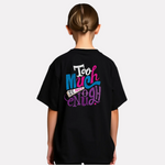Girls Printed Oversized T-Shirt Black Color