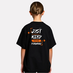 Girls Printed Oversized  T-Shirt Black Color