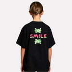 Girls Printed Oversized T-Shirt Black Color