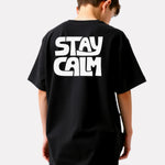 Boys Printed Oversized Cotton T-Shirt (Black)