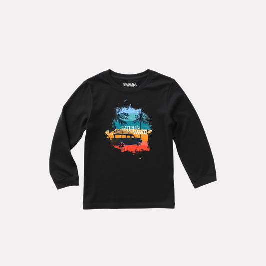 Trendy Full Sleeve Round Neck Printed T-Shirt