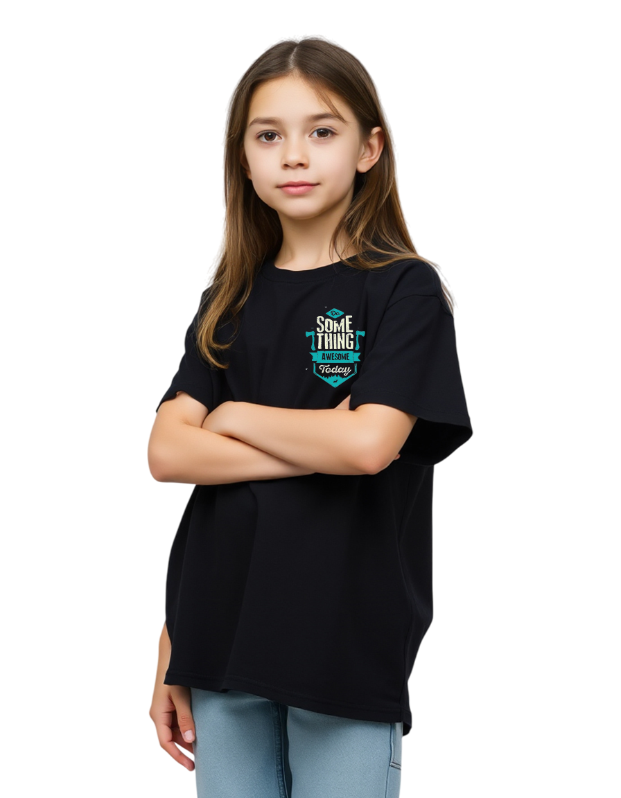 Girls Printed Extended Sleeves Oversized T-Shirt