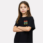 Girls Printed Oversized T-Shirt Black Color