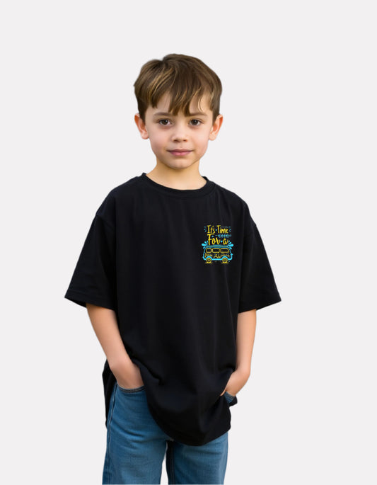 Boys Printed Extended Sleeves Oversized T-shirt
