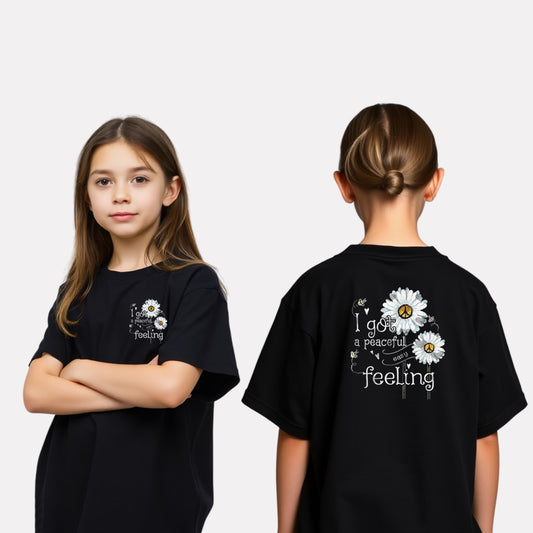 Girls Printed Extended Sleeves Oversized T-Shirt