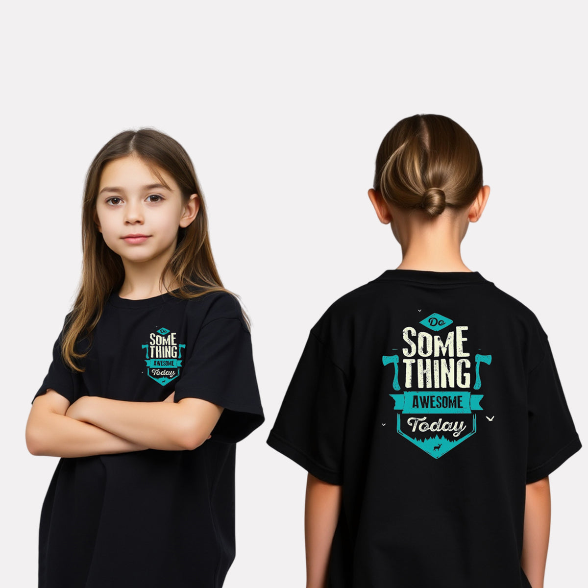 Girls Printed Extended Sleeves Oversized T-Shirt