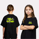 Girls Printed Oversized T-Shirt Black Color