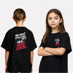 Girls Printed Oversized T-Shirt Black Color