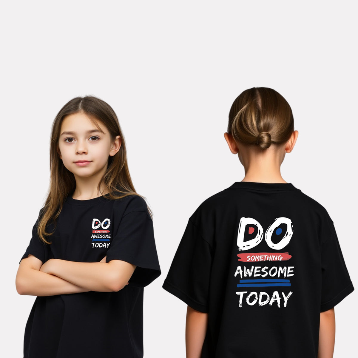 Girls Printed Extended Sleeves Oversized T-Shirt