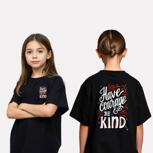 Girls Printed Extended Sleeves Oversized T-Shirt