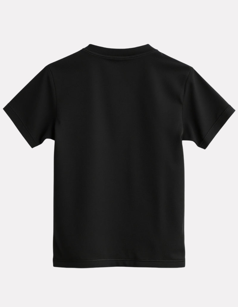 Size Chart for Junior Boys Black Cotton Plain T-Shirt
