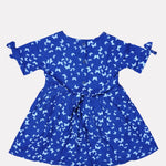 Floral Print Round-Neck Dress Half Sleeve
