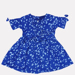 Floral Print Round-Neck Dress Half Sleeve