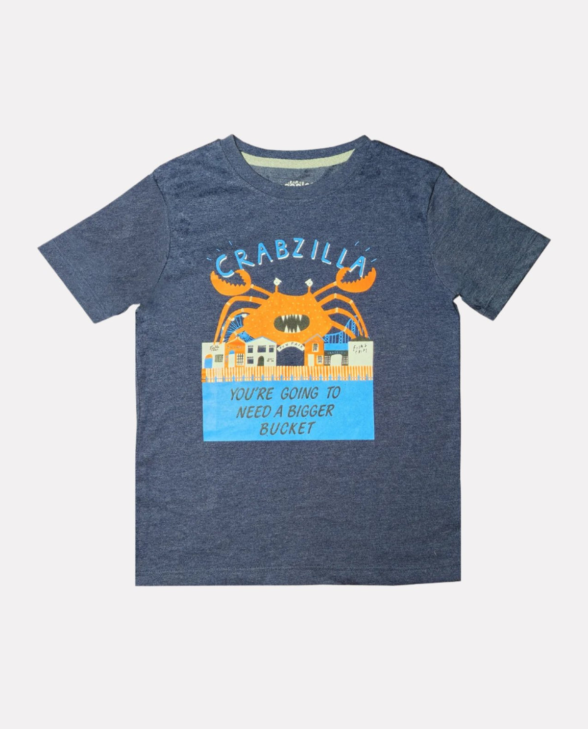 Junior Boys Blue Printed Cotton T-Shirt Shorts set