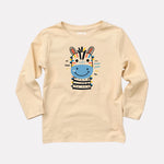 Beige Cotton Printed Full Sleeve T-Shirt for Boys