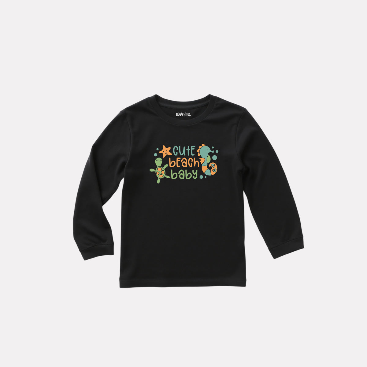 Black Cotton Printed Full Sleeve T-Shirt for Boys