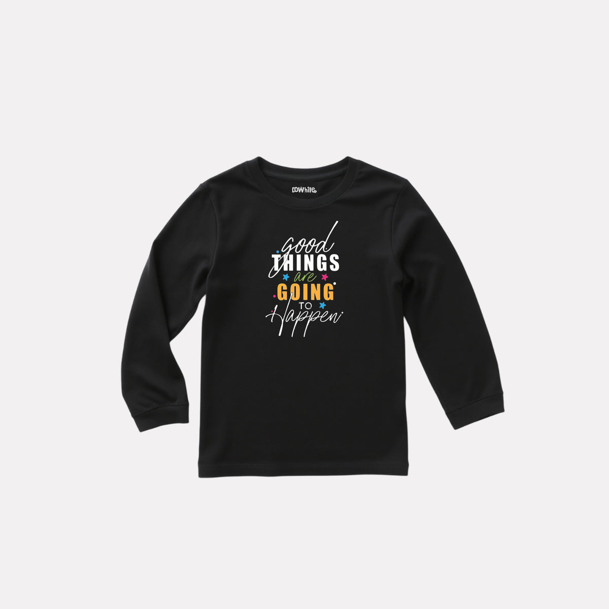 Black Cotton Printed Full Sleeve T-Shirt for Boys