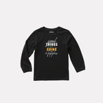 Black Cotton Printed Full Sleeve T-Shirt for Boys