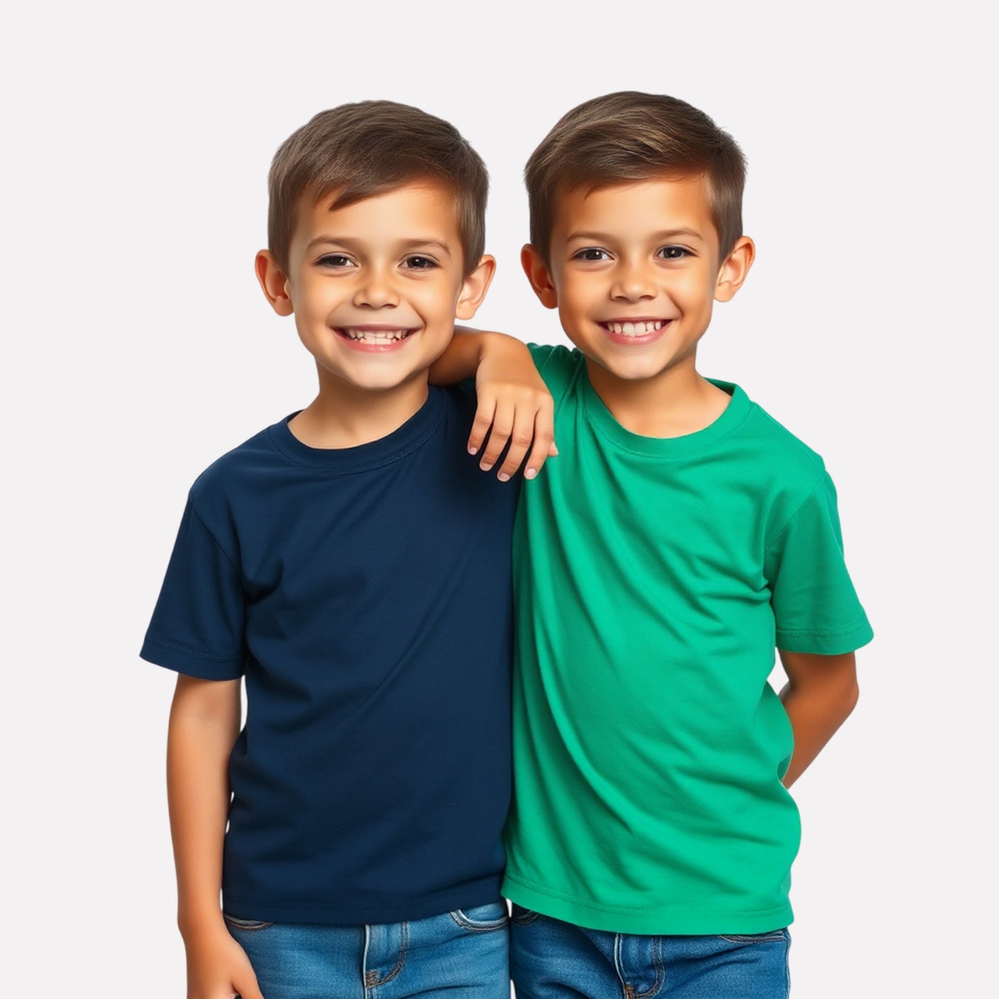 Boys 2 Pack Combo Cotton T-Shirt (Green and Navy Blue)