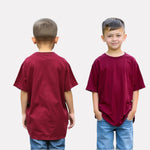 Boys’ Oversized Plain Cotton Tee (Maroon)
