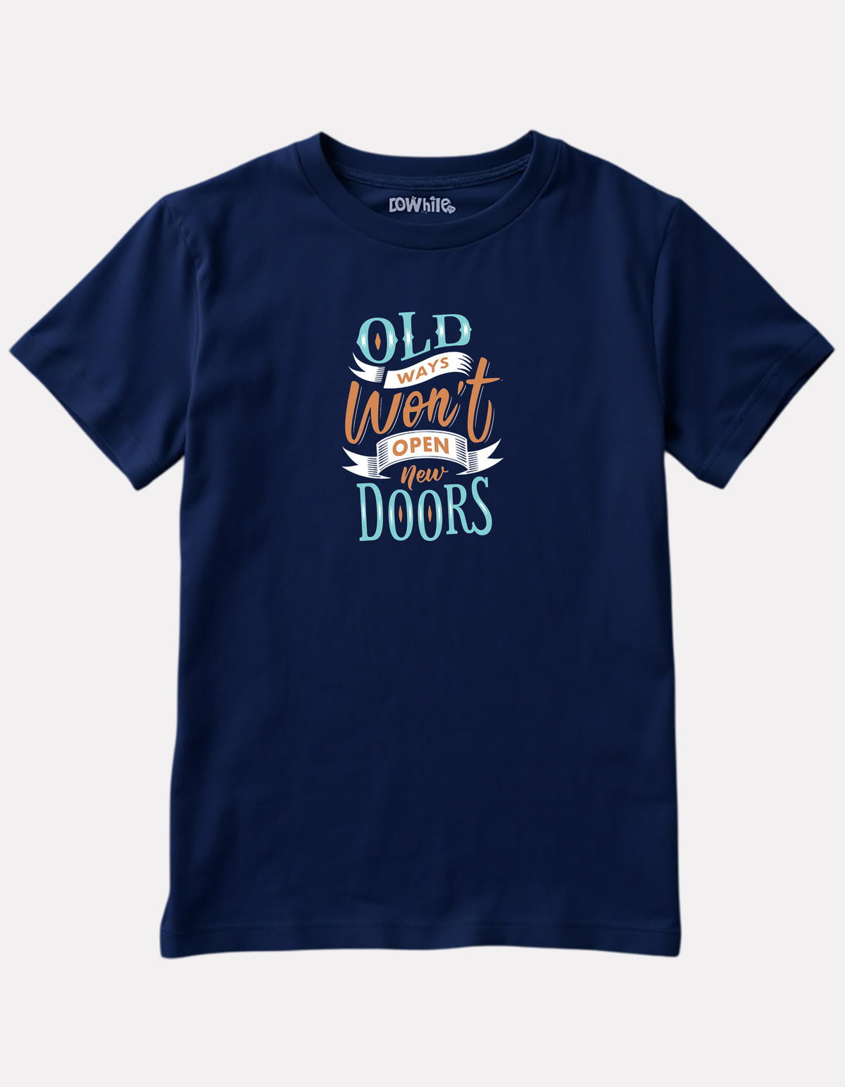 Printed Navy Blue Cotton T-Shirt for Boys