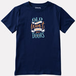 Printed Navy Blue Cotton T-Shirt for Boys