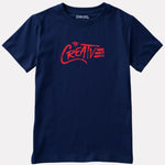 Printed Navy Blue Cotton T-Shirt for Boys