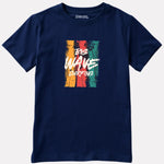 Printed Navy Blue Cotton T-Shirt for Boys