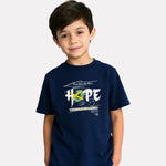 Printed Navy Blue Cotton T-Shirt for Boys