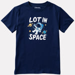 Printed Navy Blue Cotton T-Shirt for Boys