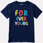 Printed Navy Blue Cotton T-Shirt for Boys