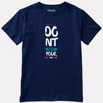 Printed Navy Blue Cotton T-Shirt for Boys
