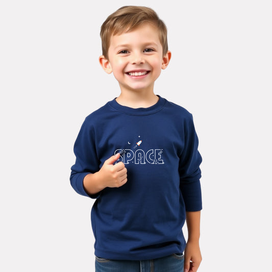 Boy Stylish Cotton Printed Full Sleeve T-Shirt