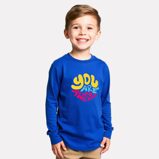 Boy Stylish Cotton  Printed Full Sleeve T-Shirt
