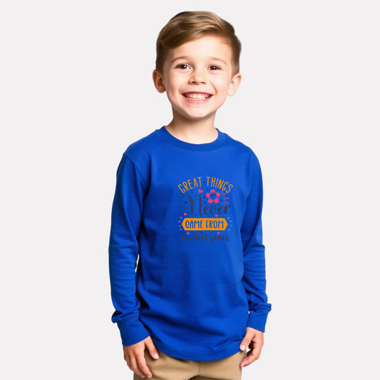 Boy Stylish Cotton Printed Full Sleeve T-Shirt