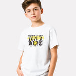 Junior Boy Printed White Casual Cotton T-Shirt