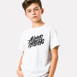 Junior Boy Printed White Casual Cotton T-Shirt