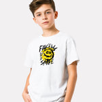 Junior Boy Printed White Casual Cotton T-Shirt