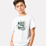 Junior Boy Printed White Casual Cotton T-Shirt