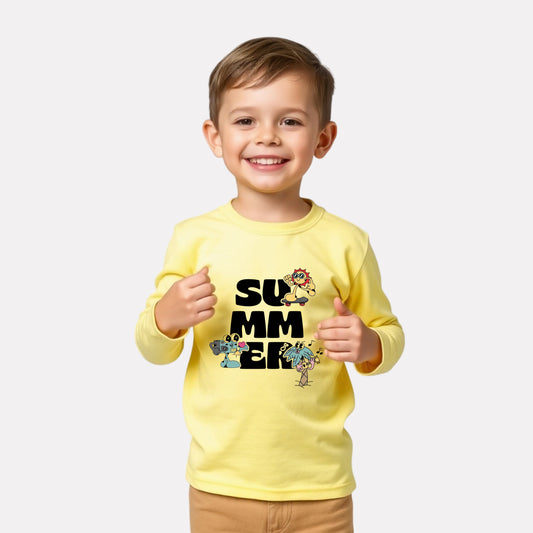 Boy Stylish Cotton Printed Full Sleeve T-Shirt